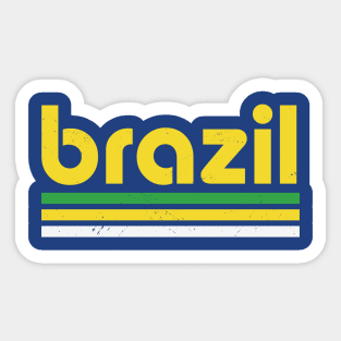 Retro Brazil Word Art // Proud Brazilian Vintage Grunge Sticker